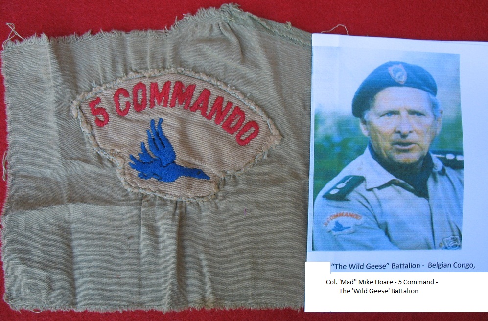 Mercenary Colonel Fou Mike Hoare Wild Geese Commando 5 Thermocollant Insignes