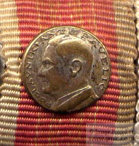 Medal: Silver Croatian Ante Pavelic Bravery Miniature
