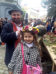 Girl and Flower Vendor