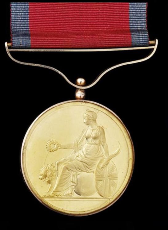Waterloo Medal KGL and Army Gold Medal - Similar Swivelling Curved Bar Suspenders.jpg