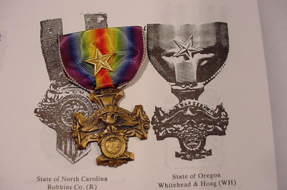 Oregon State WW1 Service Medal - Gold Star - Planck.JPG
