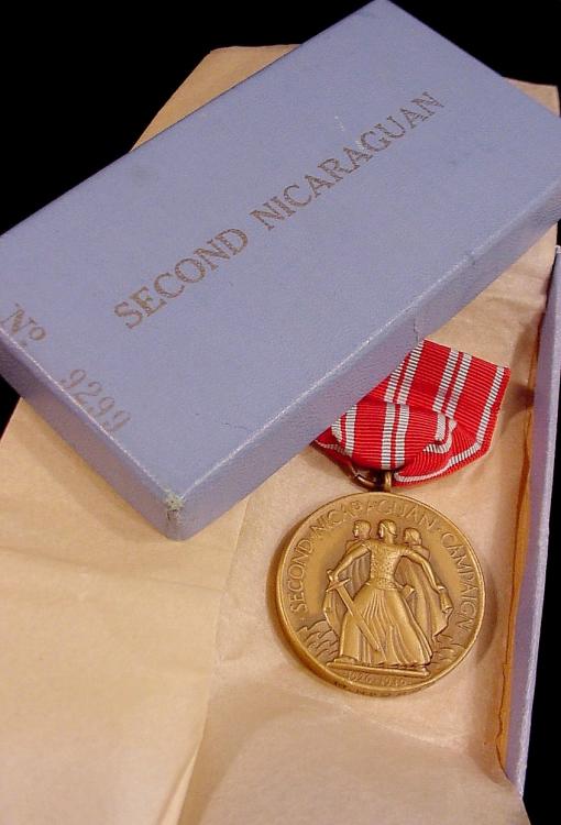Second Nicaraguan Campaign Medal - US Mint M.No. 9299 w-case.JPG