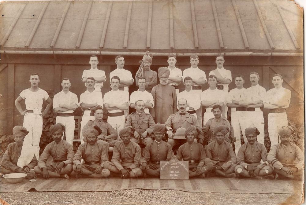 Nursing Orderlies & Staff, Cherat, India(1908).jpg