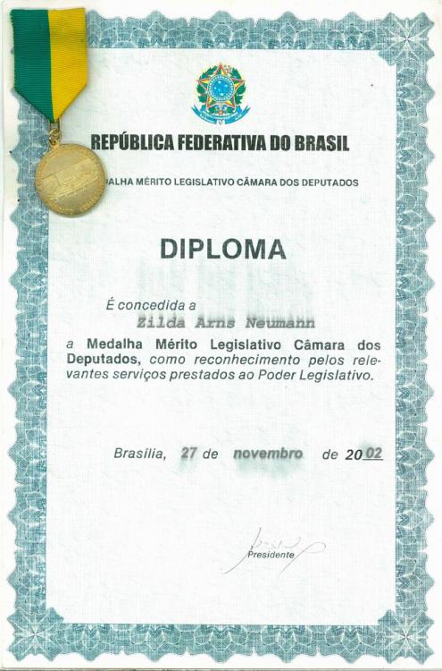 Brazil Medal Merito Legislativo 2002 Award Doc.jpg
