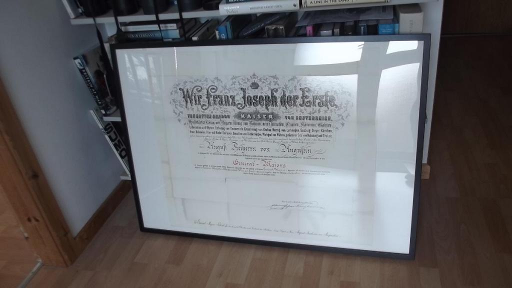 von Augustin document in temporary frame.JPG
