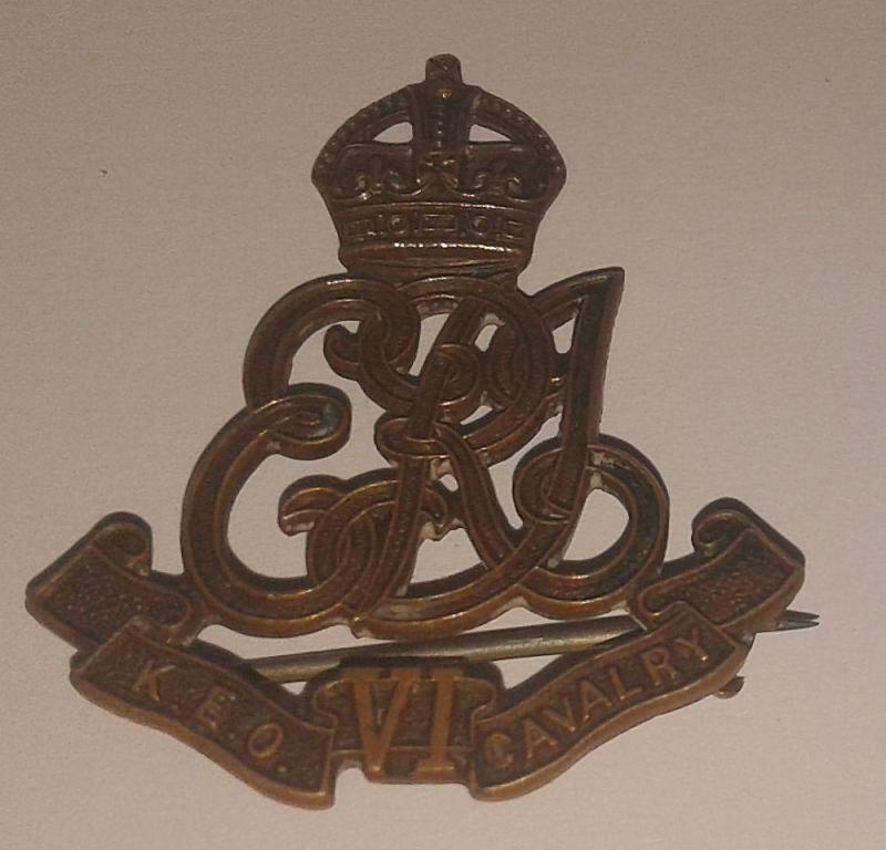 WW1 King Edward's Own 6th Cavalry Cap Badge Field Wear.jpg