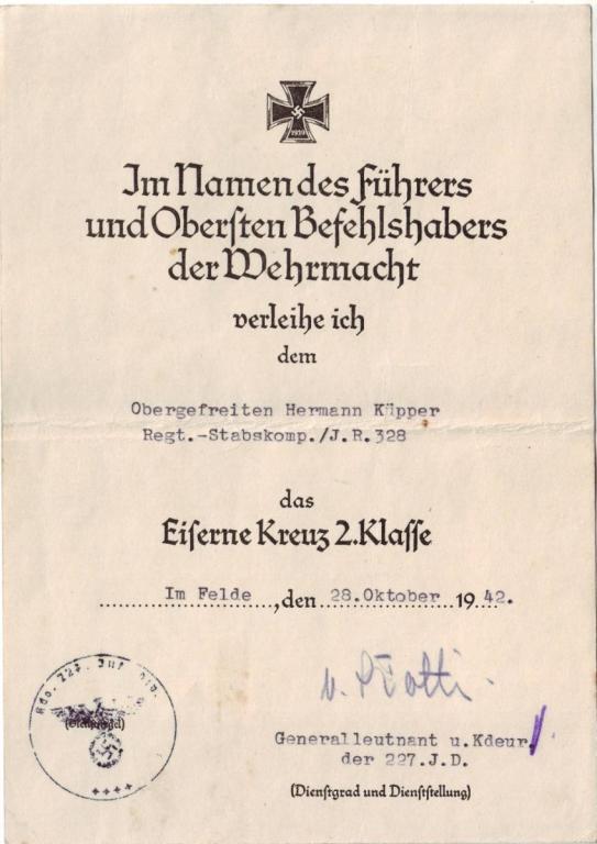 Urkunde Hermann Küpper EKII (GL v. Scotti).JPG