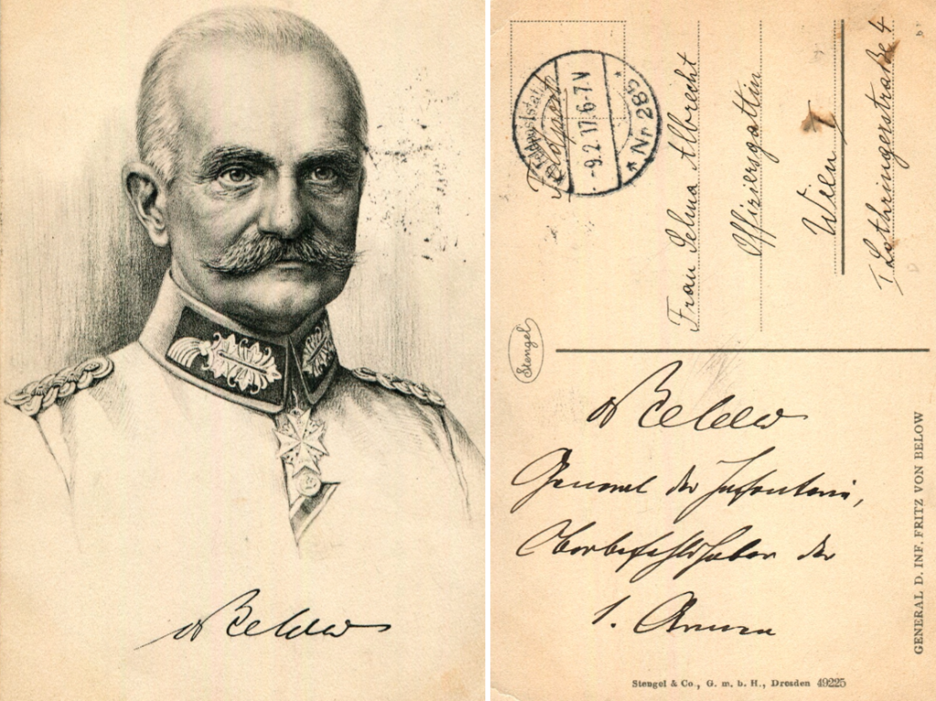 Postcard with original signature and dedication of General Fritz Theodor Carl von Below.png